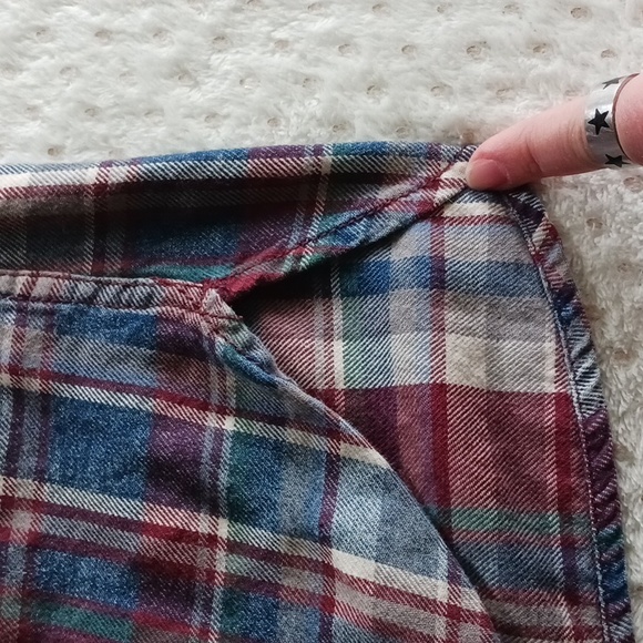 90s Mossimo plaid striped long-sleeve button-up 90s shirt. Size -Medium - Picture 11 of 14